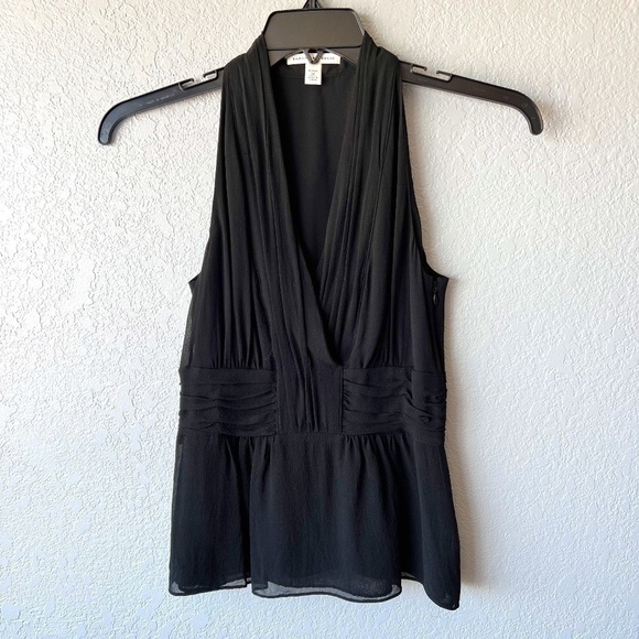 Banana Republic size 2P black ruched halter like top - Picture 1 of 11